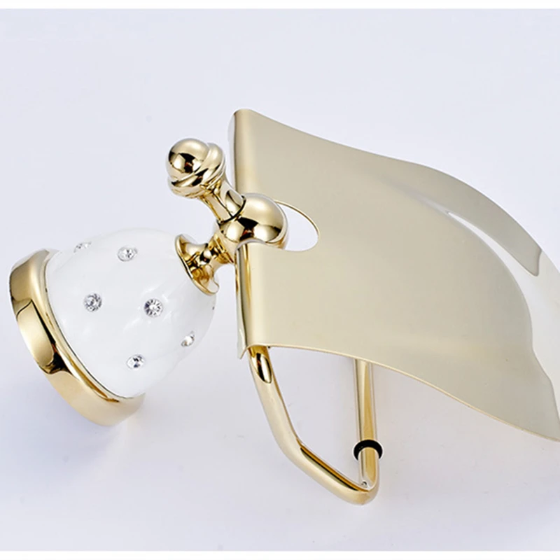 bathroom set diamond inlaid bathroom fixture toilet brush holder vacuum coating hardware gold accesorios para bano dorados free global shipping