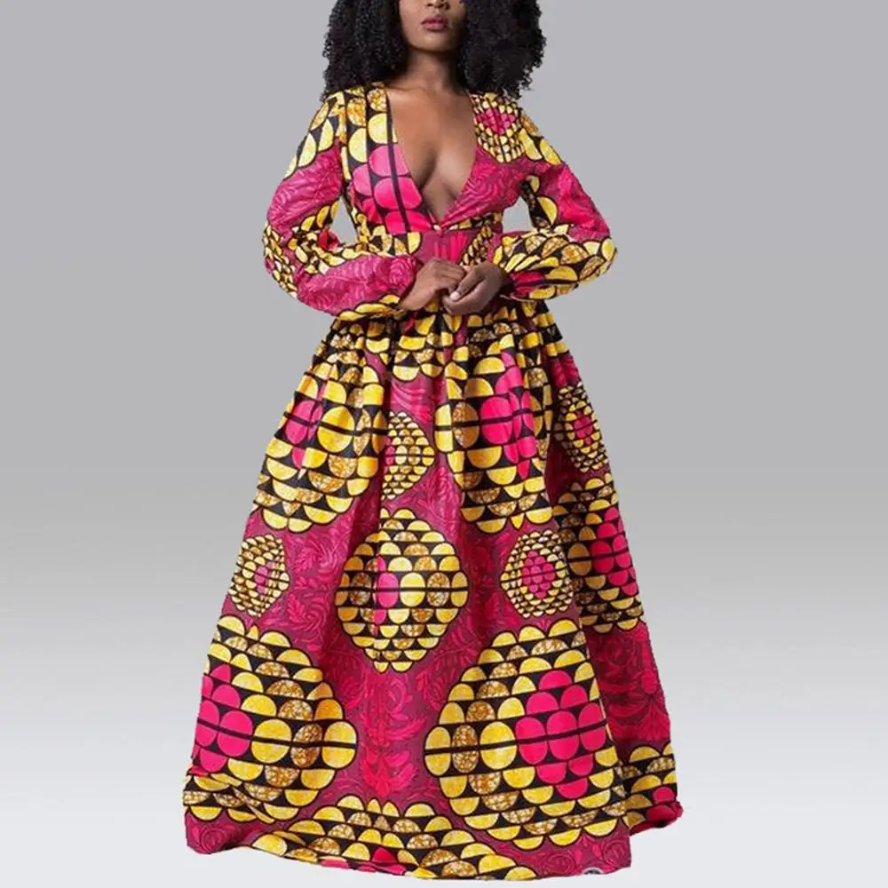 Женские платья в африканском стиле BOHISEN Dashiki осенние Bazin Ankara с длинным рукавом