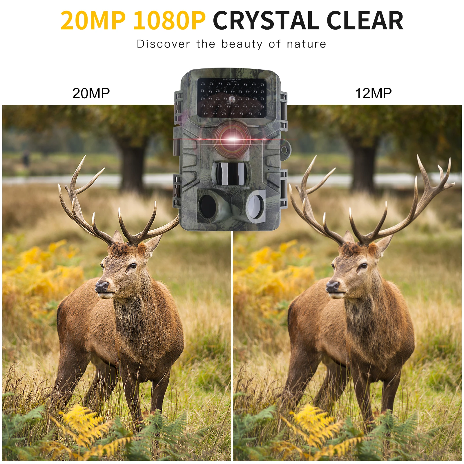 Trail камера водонепроницаемая 20MP 1080P охотничья наружная инфракрасная термальная