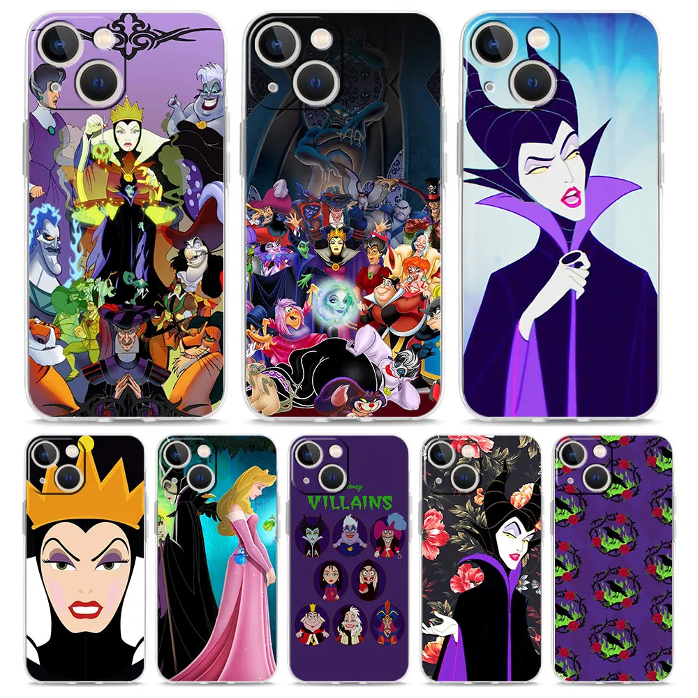 

Disney villains combo Case for iPhone 11 12 Pro 13 Pro Max 12 Mini 11 12 13 Transparent Protective Cases Bag Cover
