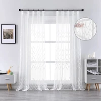 xtmyi modern wave embroidery tulle curtain for living room voile sheer window curtain for bedroom kitchen custome drapes panel