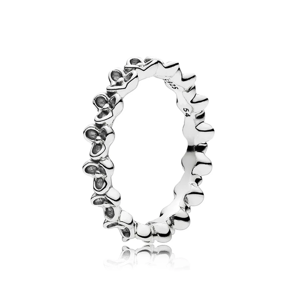 Подлинное 925 пробы Серебряное Оригинальное цветочное элегантное кольцо Европы