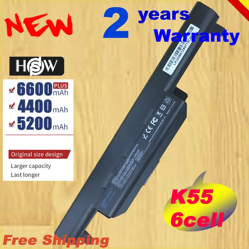 

HSW New 6ce Battery A32-K55 A33-K55 A41-K55 For Asus A45 A55 A75 K45 K55 K75 R400 R500 R700 U57 X45 X55 X75 Series Fast shipping