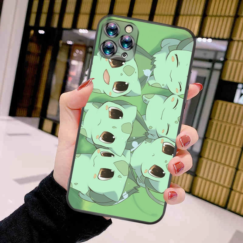 

Cartoon Monster P-Poke Mon Phone Case For iPhone 11 Pro MAX Lifeproof Soft Coque Casings Waterproof Kawaii Anime Black TPU