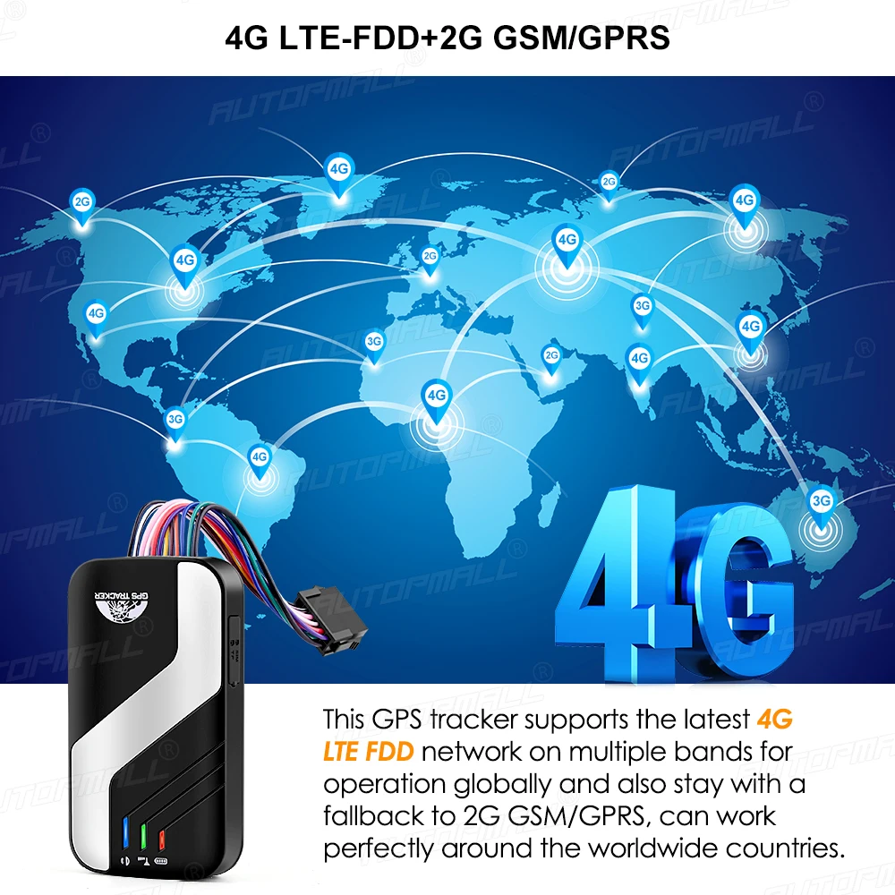 Автомобильный GPS трекер с 4G LTE устройство отслеживания транспортных средств