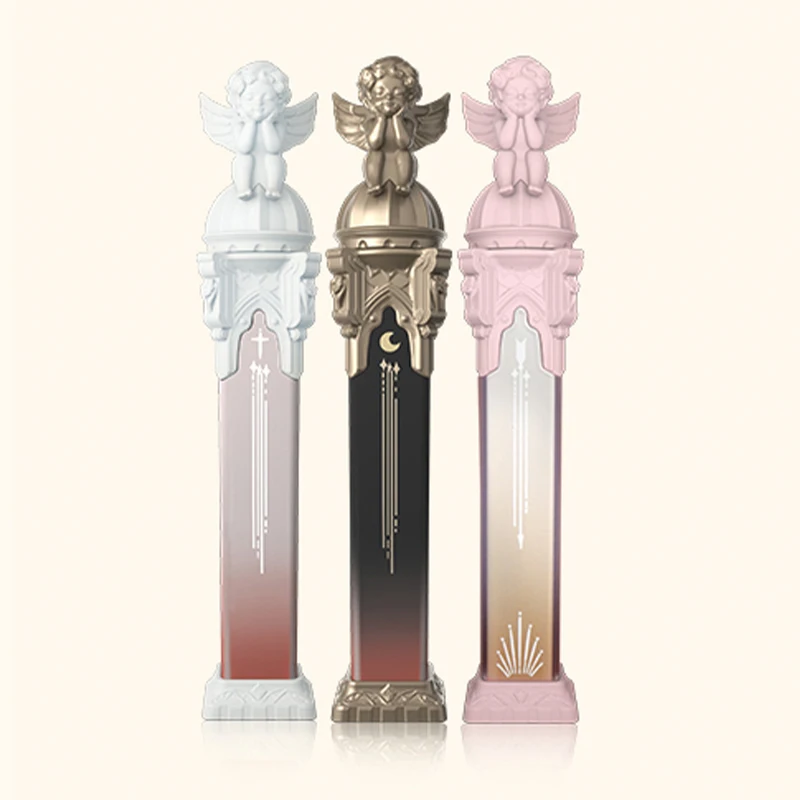 Светлая Глянцевая губная помада с пером ангела в цветочек светильник Кая