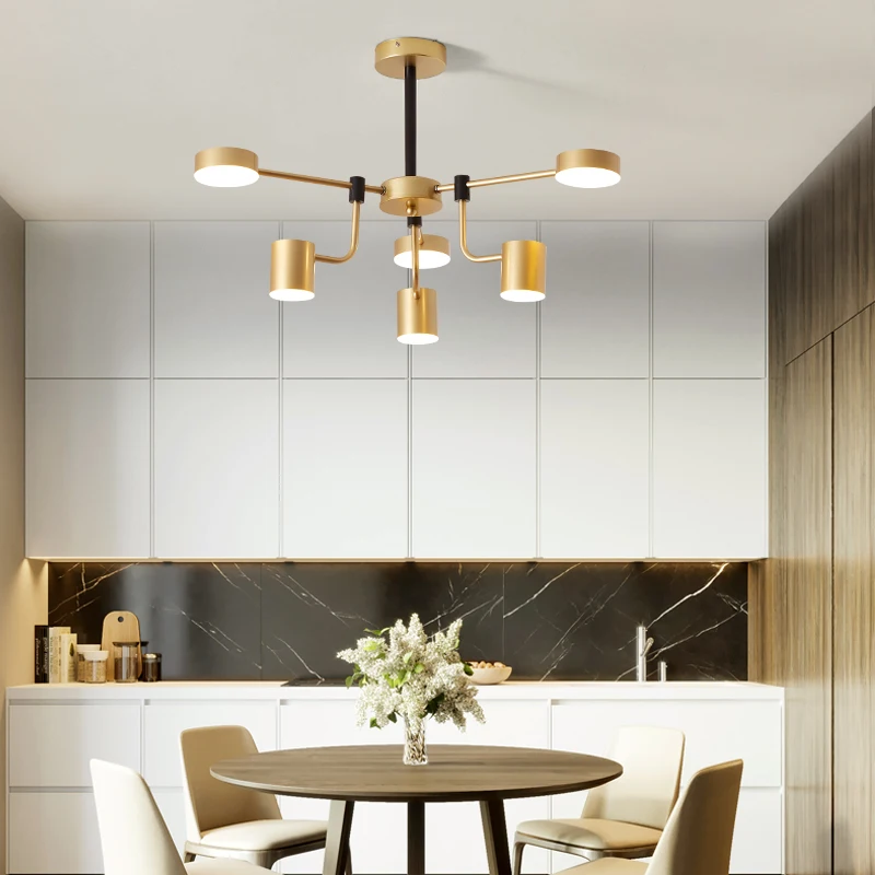 Современная модная черная золотая белая светодиодная потолочная подвесная