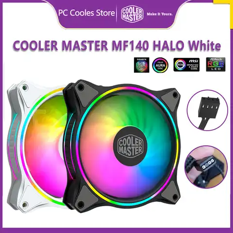 Cooler Master MF140 HALO ARGB 14 см RGB 5 В/3Pin чехол для компьютера тихий PWM вентилятор ПК CPU кулер водяного охлаждения 140 мм заменяет вентиляторы