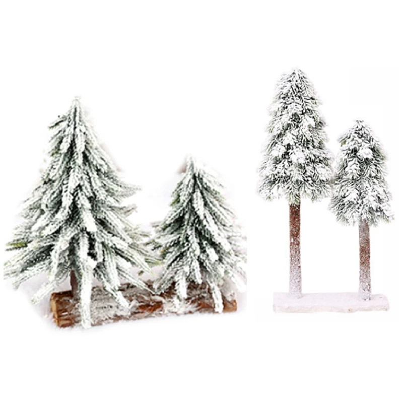 

2x Christmas Artificial Tree Simulation Cedar Falling Snow Flocking Fake Trees New Year Decorations for Home Accessories