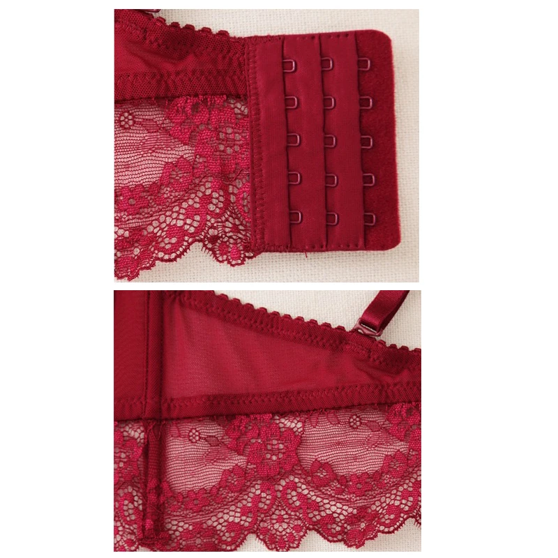 

Large size Sexy lingerie lace padded bra 5 breasted push up women bra sets A B C D Cup underwear for women Lace panties sets