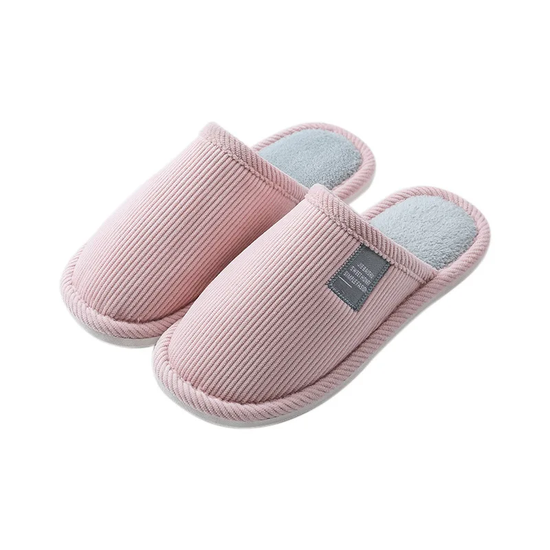 

Women's autumn and winter cotton slippers Men's Home Slippers Flat bottom to keep warm indoor slippers Bedroom slippers men