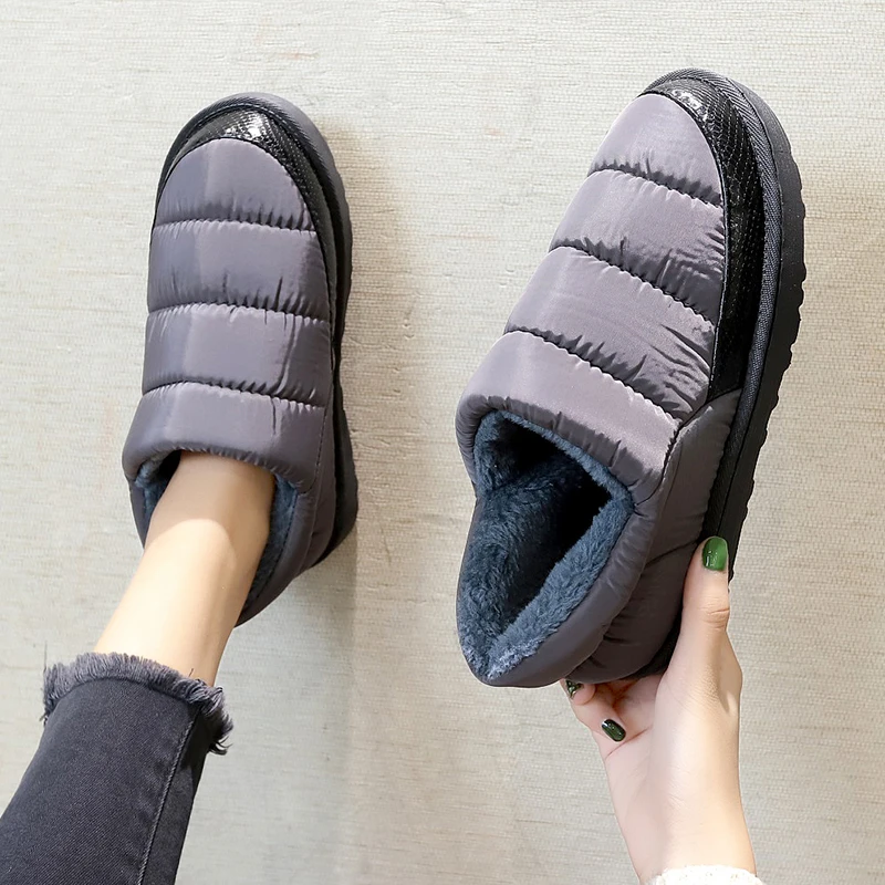 

Winter Women's Snow Boots Flat-bottomed Waterproof Warmth Thick Plush Ankle Boots Thick-soled Cotton Shoes Casual Women's Boots