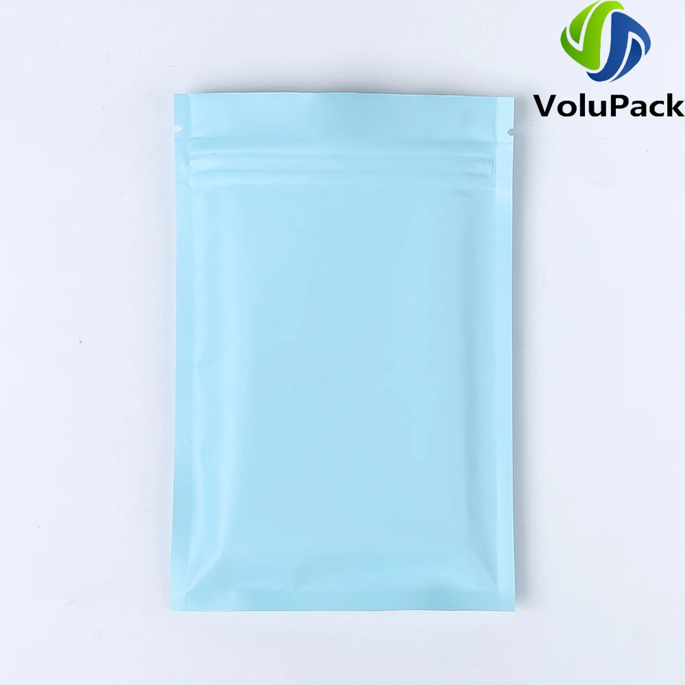 

100pcs Smell Proof Heat Seal Ziplock Bags Matte Sky Blue Tear Notch Gift Pouches Kitchen Aluminum Foil Mylar Food Packaging Bags