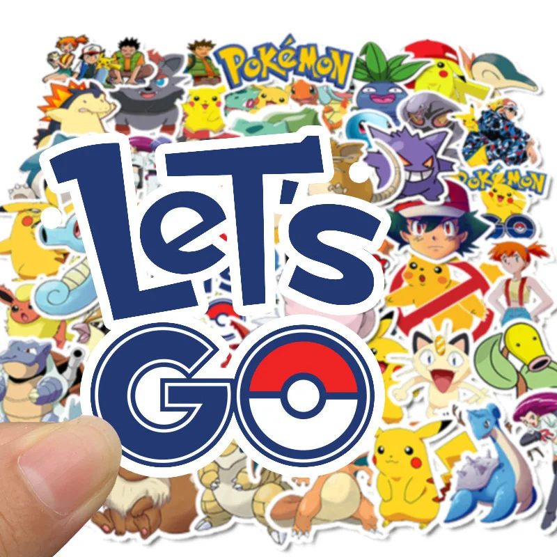 50 шт./компл. Pokemon футболка с декором в виде Пикачу Водонепроницаемый виниловые