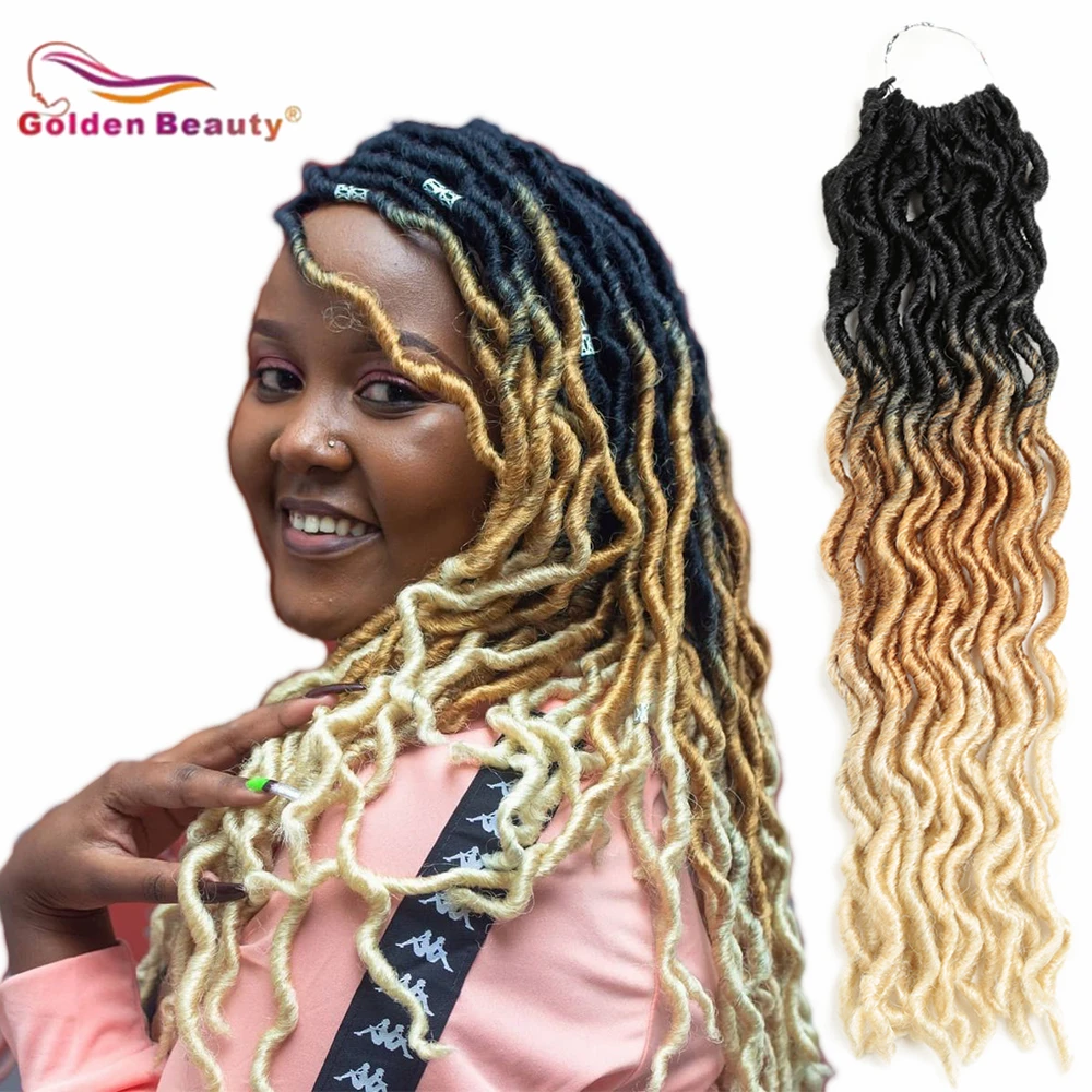 

18Inch Synthetic Hair Bohemian Wave Gypsy Faux Locs Soft Crochet Hair For Black Women Curly Long Natural Locs