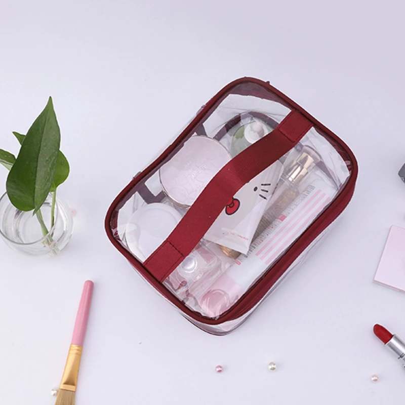 

Clear Travel Toiletry Makeup Bag Zipper Waterproof Transparent Organizer Cosmetics Pouch