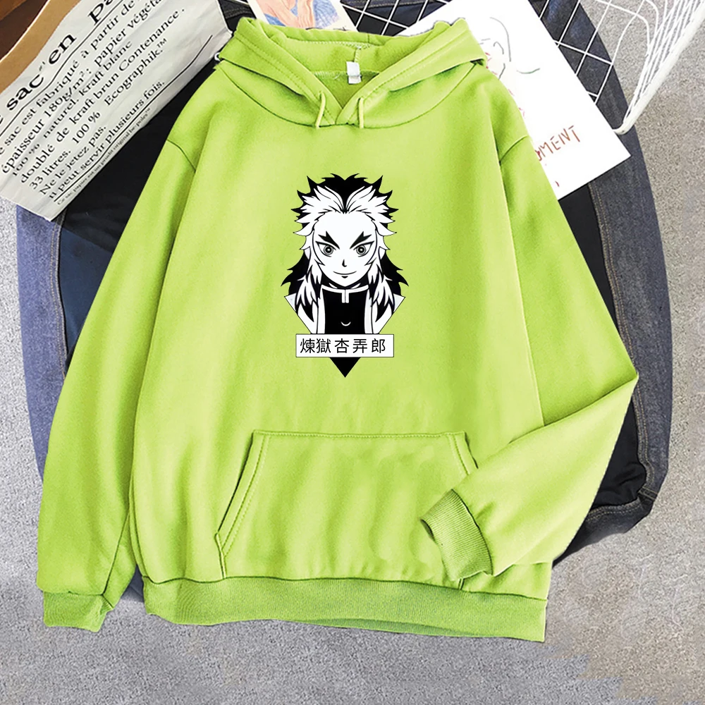 

Demon Slayer Rengoku Kyoujurou Graphic Hoody Female Manga Cartoon Pullover Anime Kimetsu No Yaiba Print Hoodie Women Sweatshirts