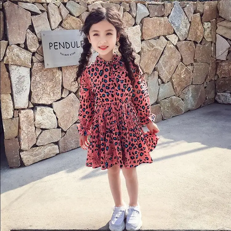 

Leopard Printed Baby and Toddler Girls Long Sleeve Dress 2019 Summer Girl Dress Girls Clothes Cute Princess Dresses