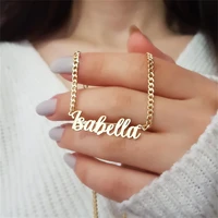 new 2021 personalized necklace for women custom letter name pendant figaro chain necklace fashion stainless steel jewelry gift