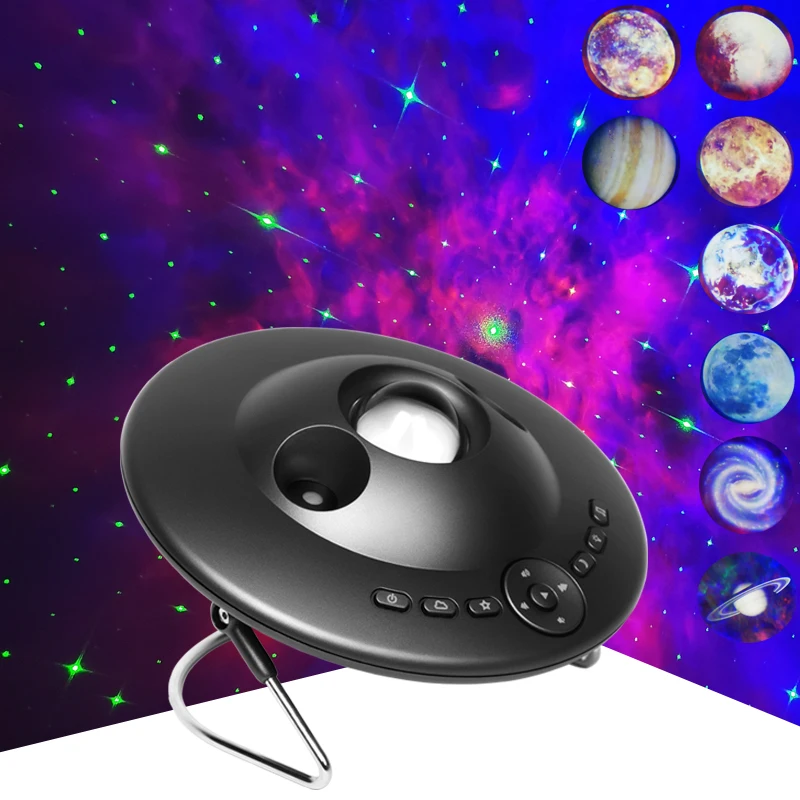 Светодиодный Галактический Звездный проектор светильник НЛО планета Bluetooth новый
