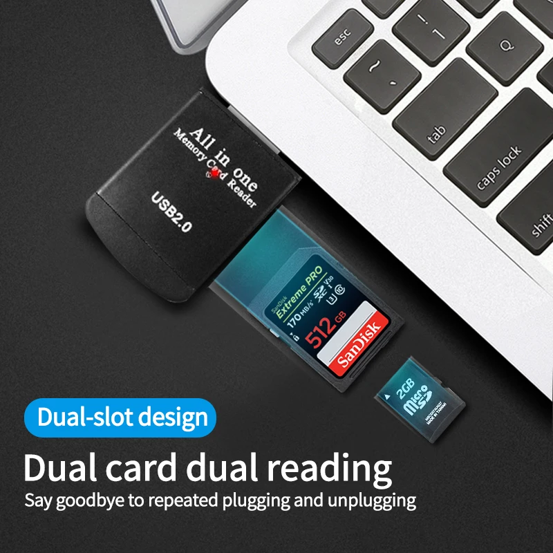 Мини кардридер usb 2 0 с двумя слотами для карт памяти Micro TF SD|USB-гаджеты| |