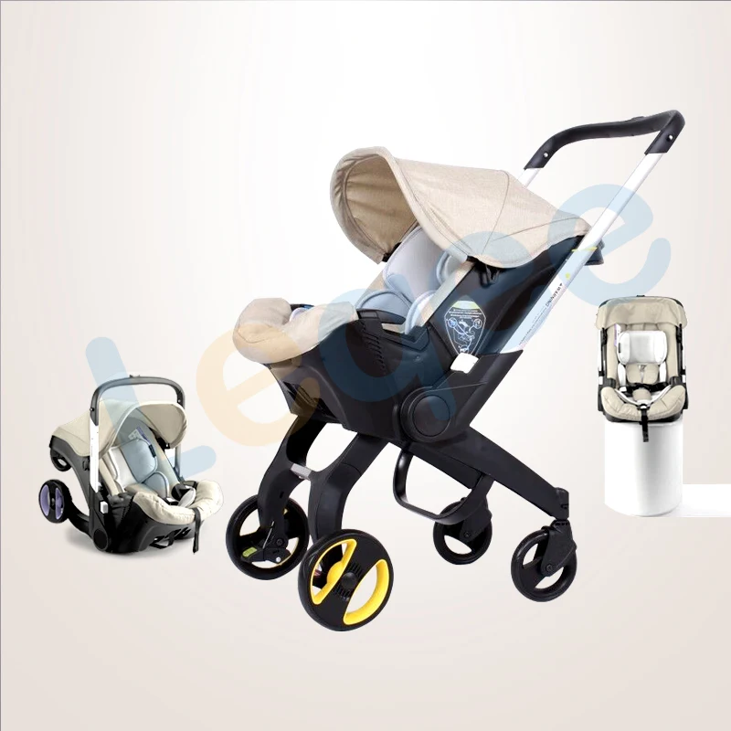 Rice white 3 в 1 детская коляска de bebe 4 в en 1 carseat carriola para bebe детская коляска переносная дорожная детская колыбель - Цвет: Rice white