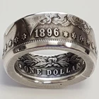 Классические американские кольца монета, мужские металлические винтажные вечерние кольца 1879 1896 долларов, кольцо для коктейлей, ювелирные изделия
