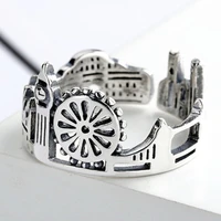 korean style fairy tale princess castle wedding rings eternity ring set for women gift hip hop wholesale minimalist jewelry