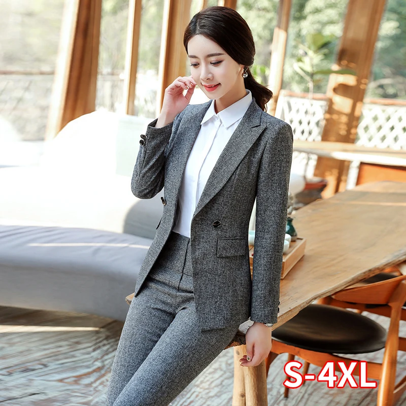 Формальные брючные костюмы женский Блейзер офисный деловой костюм куртки брюки