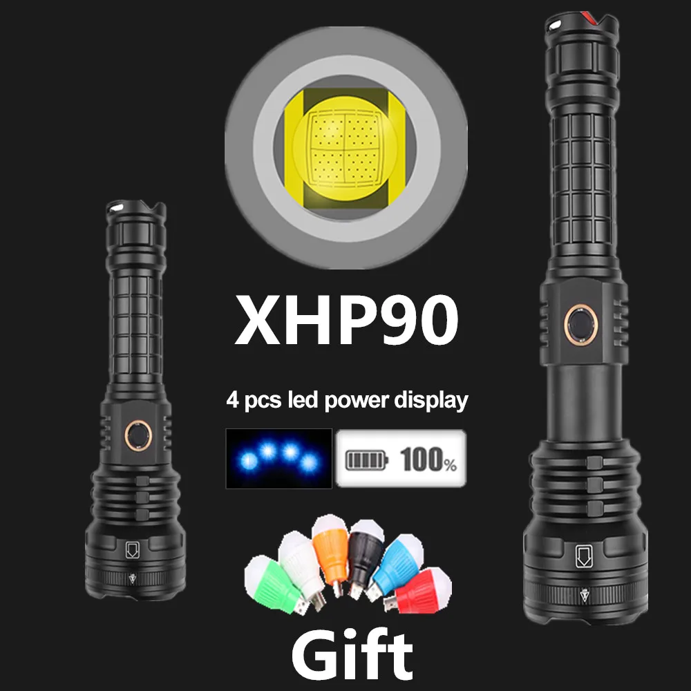 Светодиодный фонарь XHP90 высокой мощности 8000 лм алюминиевый охотничий
