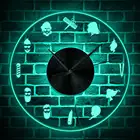 Светодиодный настенный светильник для парикмахерских, Светящиеся Настенные часы для салона красоты с подсветкой