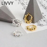 livvy silver color ins vintage thai simple beads metal style detachable hoop for women earring 2021 trend