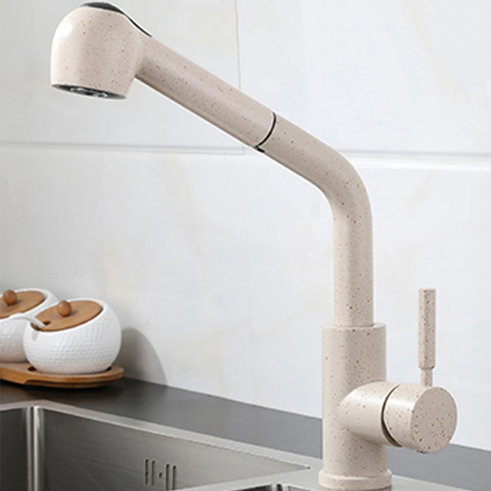 Черный кухонный смеситель с выдвижным краном SUS304, смеситель из нержавеющей стали с матовым никелем, выдвижной на 360 Поворотный гибкий кран с одним отверстием