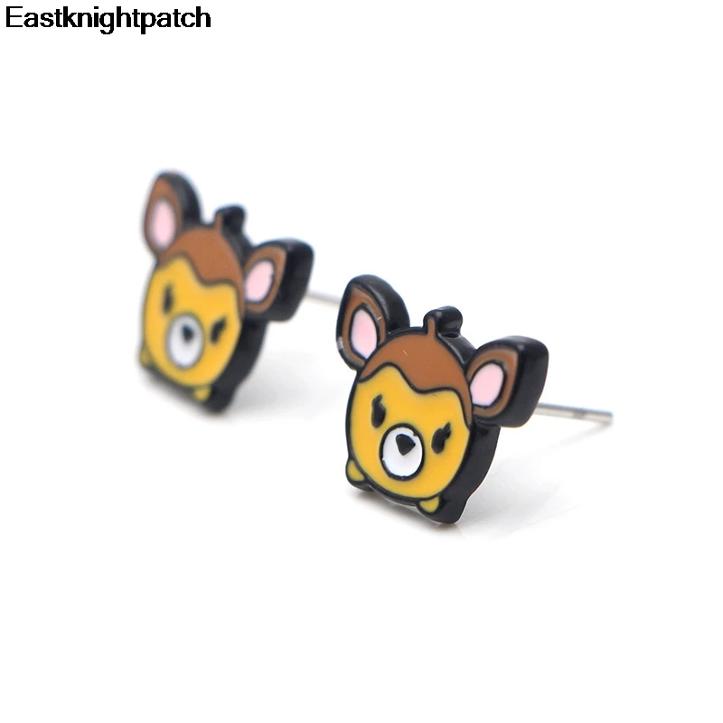 

20pair/lot E1642 Fashion Cartoon Deer Animals Earring Cute Stud Earrings Women Girls Kids Jewelry