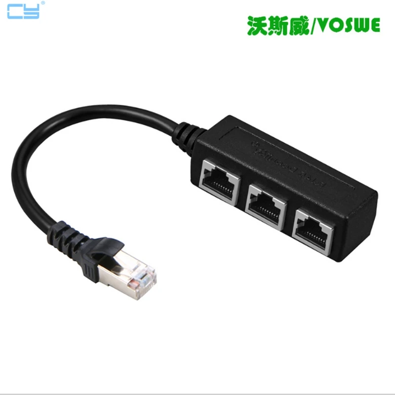 

Popular RJ45 extension line, one branch three network line, adapter line, one male three bus cat7 network connection line