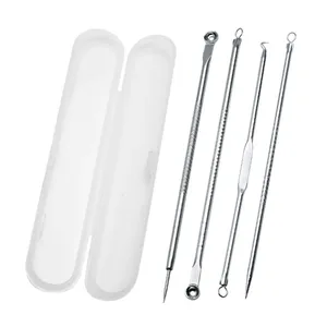 4 шт Blackhead Comedone прыщей Blackhead, инструмент для удаления ложка для Инструменты для ухода за кожей лица иглы лица очиститель пор
