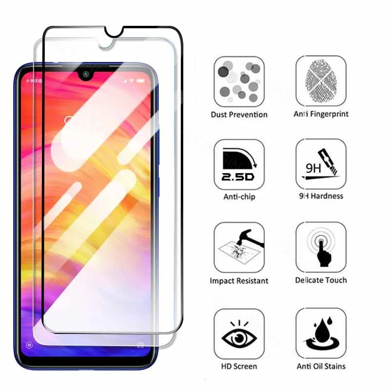 6 in 1 Tempered Glass For Xiaomi Redmi Note 7 Pro Note 8 Pro 8 2021 Redmi 8A 7A 7 Lens Film Screen Protector Redmi Note 8T Glass