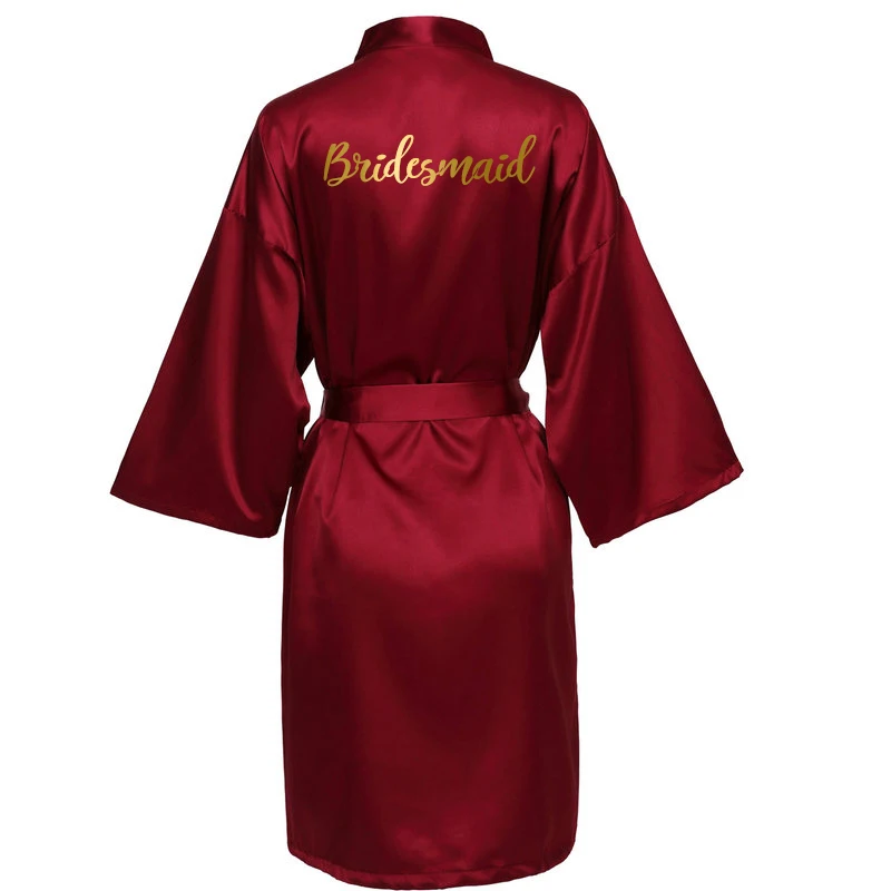 2020 New Personalized Bridesmaid Bridal Robes Silk Satin Bath Robe Bride Robes Women Wedding Bride Gown Sexy Nightgrowns