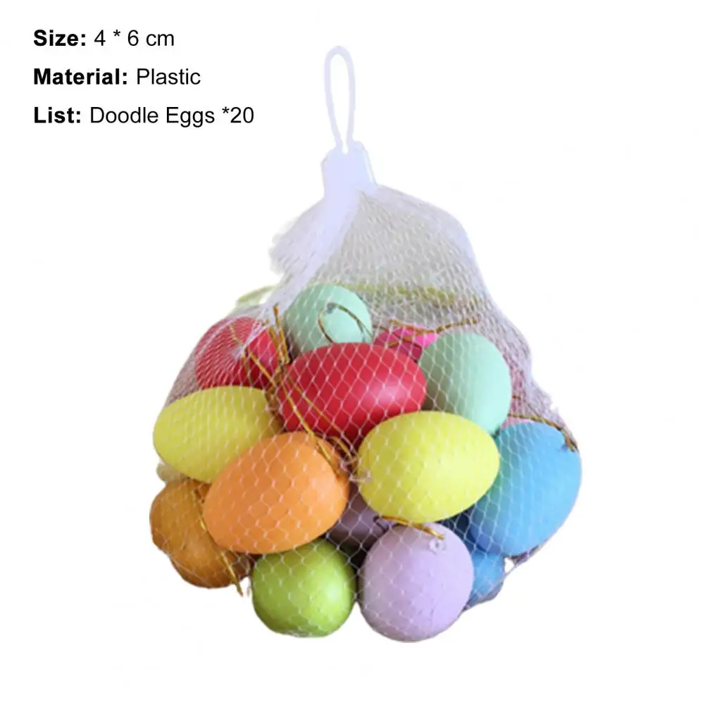 

20Pcs Eggs Toy Mini DIY Graffiti Plastic Easter Simulation Eggs for Holiday Decor