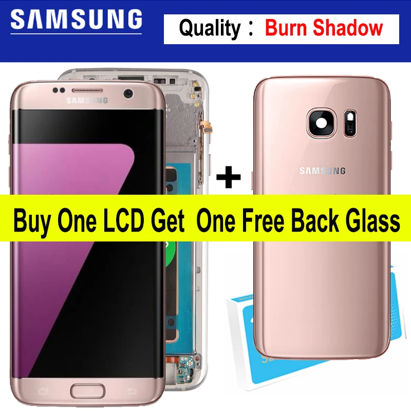 Дисплей 5 ''с жк дисплеем Burn Shadow для SAMSUNG Galaxy S7 edge G935 G935F дигитайзер сенсорного