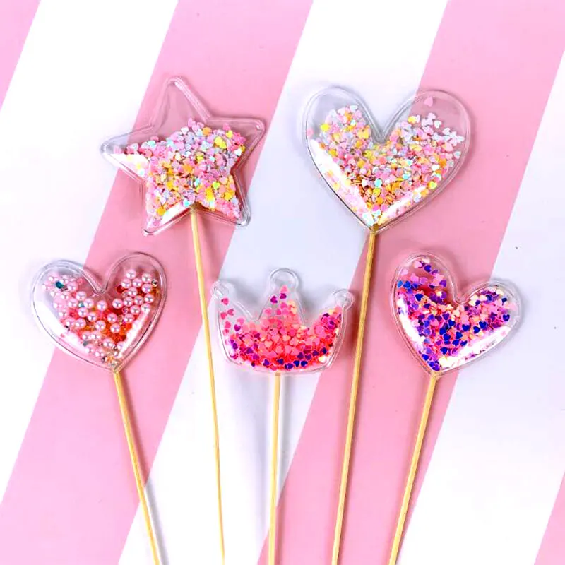 Прозрачный блестящий торт Единорог Топпер на день рождения прекрасный флаг