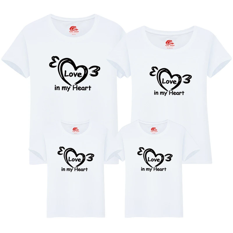 Семейная одежда для мамы и меня дочки Отца Сына летняя футболка пар с крыльями