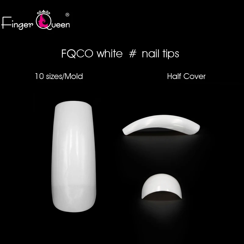 white Fingerqueen 500 шт Упаковка полипропиленовый пакет 3 цвета балерина гроб ногти французские накладные ногти искусственные поддельные ногти искусство FQ-CO - Цвет: white