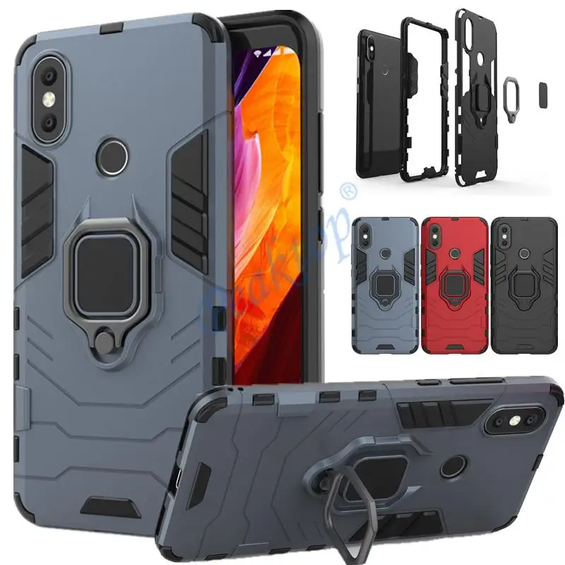 Luxury Armor Case For xiaomi mi 6X A2 5X A1 mi8 Redmi note 5 6 7 8 9 PRO Ring Stand Cover For Xiaomi Max 3 Car Magnetic Holder