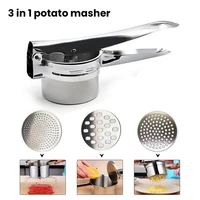 potato masher stainless steel fruit juicer baby food strainer rice garlic press vegetable fruit with 3 discs