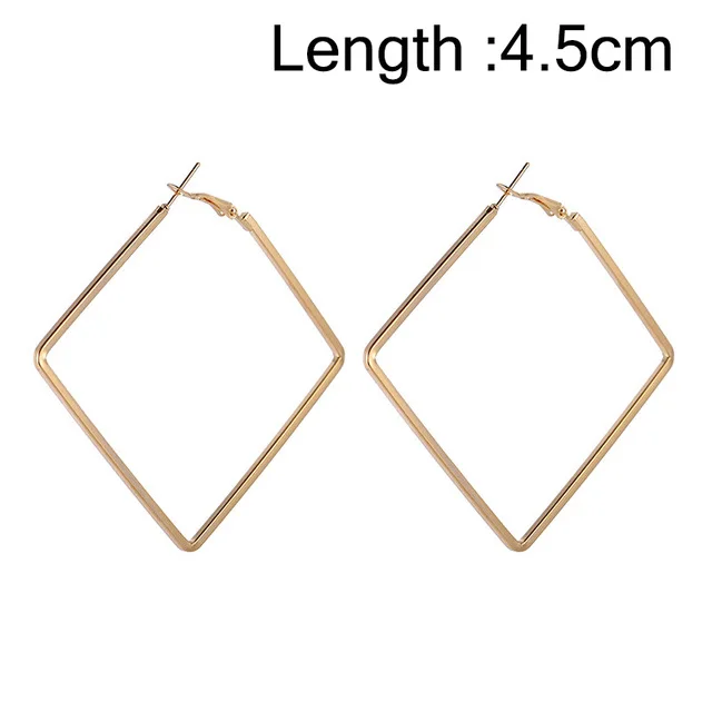 Gold 4.5cm Индивидуальные простые металлические треугольные геометрические серьги, винтажные серьги-кольца для женщин, модные ювелирные аксессуары, подарок - Окраска металла: Gold 4.5cm