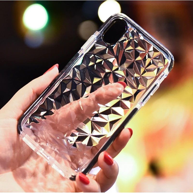 

Luxury Transparent Phone Bag Diamond shape transparent anti drop case for Samsung S9 S9 PLUS J7 J5 M30/A40S A70 A50
