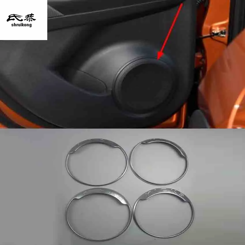 

4pcs/lot ABS car accessories car stickers car door speaker horn decoration cover circle for 2017-2019 Nissan KICKS P15