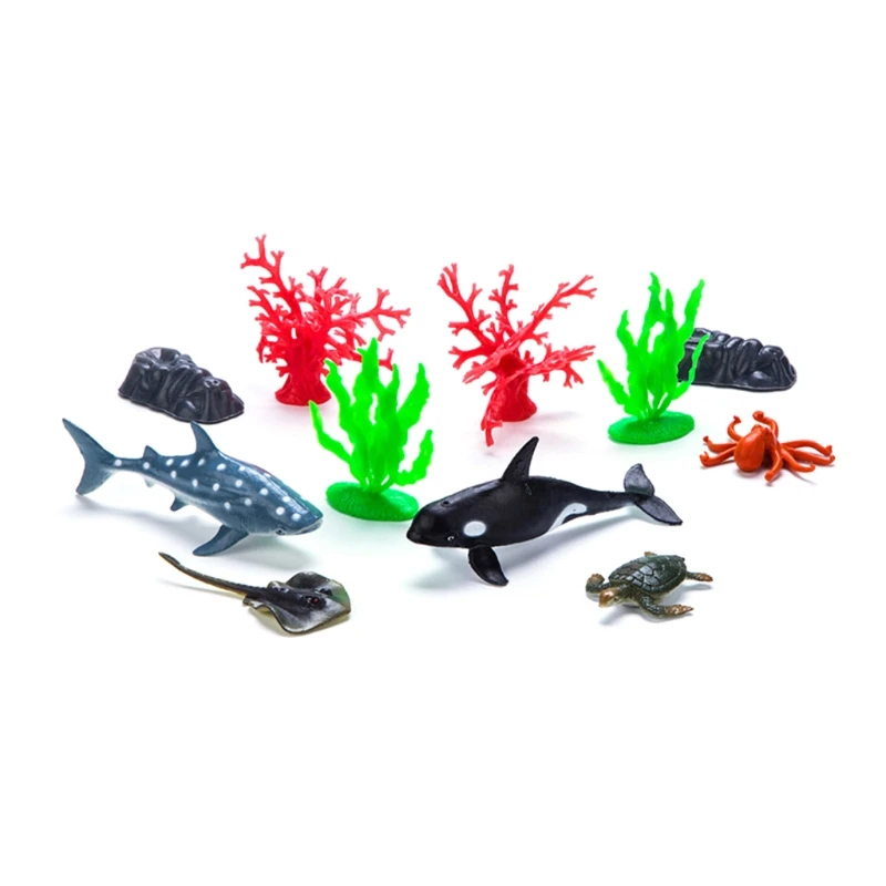 

11 PCS Scientific Realistic Ocean Animals Toy for Kids&Adults Trick Toy with Soft Texture Relieve Stress 87HD