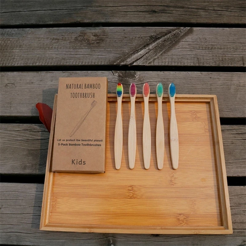 

Toothbrushes 5PCS Kids Bamboo BPA Free Soft Bristles Biodegradable Compostable Eco Friendly Natural Toothbrush